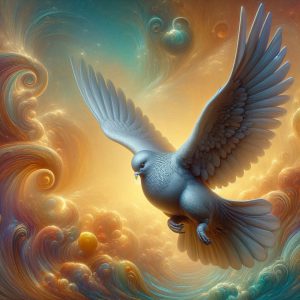 eine tauben statue mamorierter fantasya oel hintergerund 1