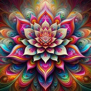 eine schoene farbige fantasy psychodelische blume 1