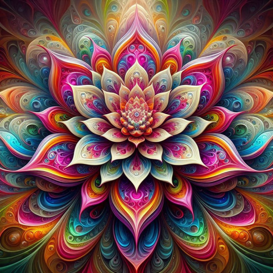 eine schoene farbige fantasy psychodelische blume 1