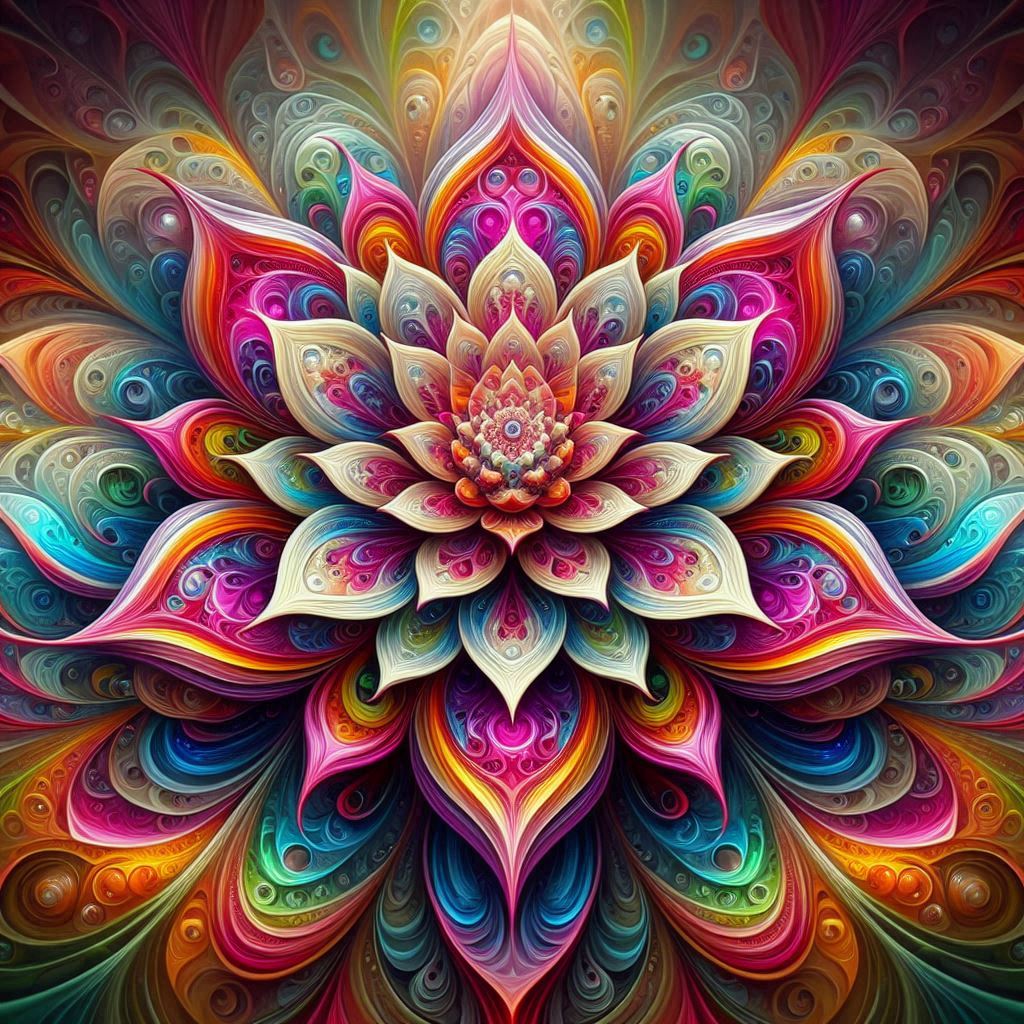 eine schoene farbige fantasy psychodelische blume 1