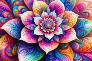 eine schoene farbige fantasy psychodelische blume 2