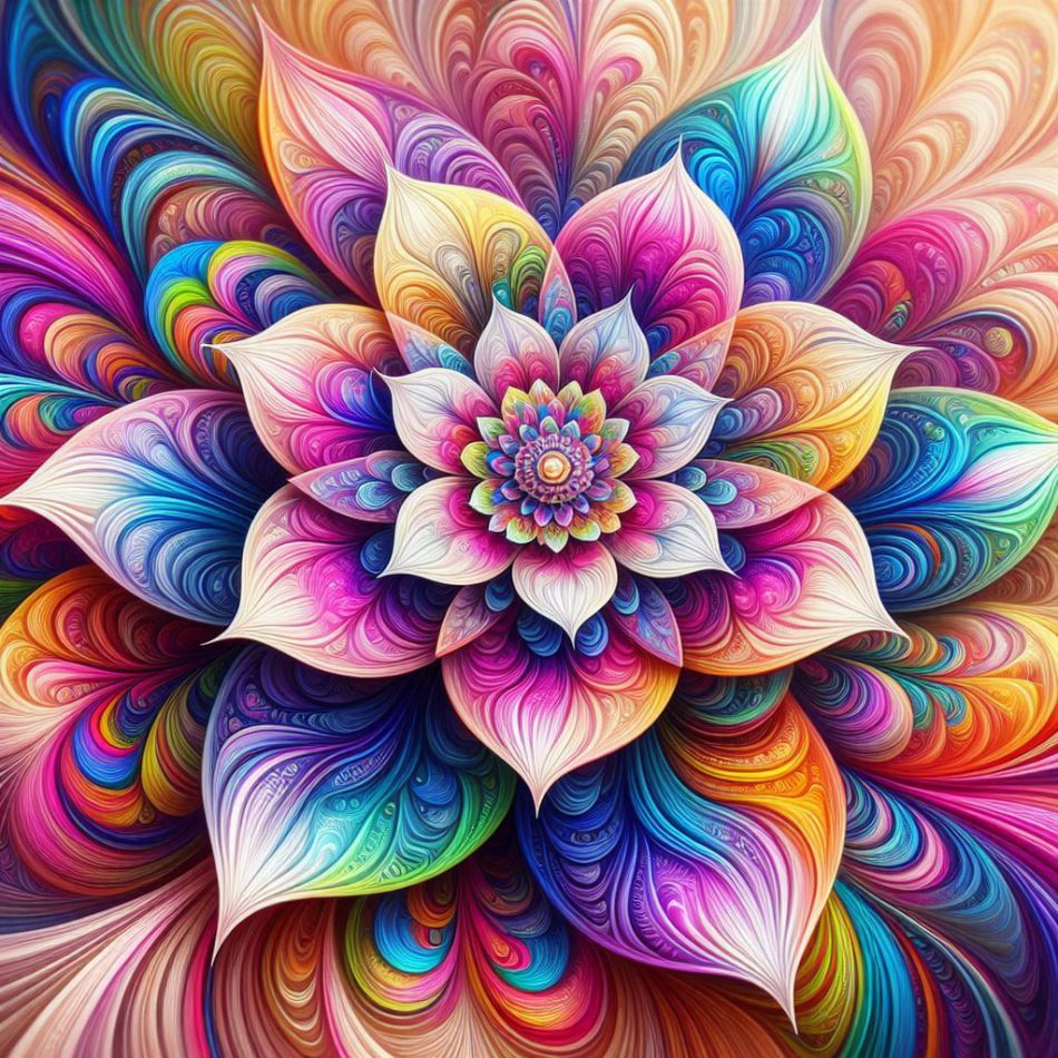 eine schoene farbige fantasy psychodelische blume 2