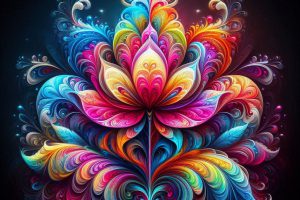 eine schoene farbige fantasy psychodelische blume